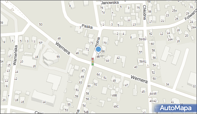 Radom, Polna, 66, mapa Radomia