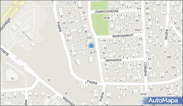 Radom, Polna, 81, mapa Radomia