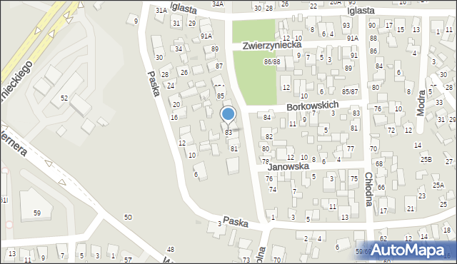 Radom, Polna, 83, mapa Radomia