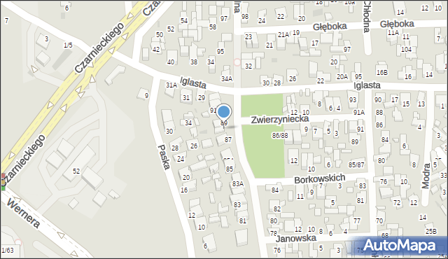 Radom, Polna, 87A, mapa Radomia