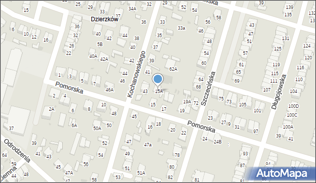 Radom, Pomorska, 15A, mapa Radomia