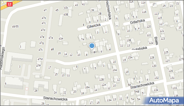 Radom, Połabska, 6A, mapa Radomia