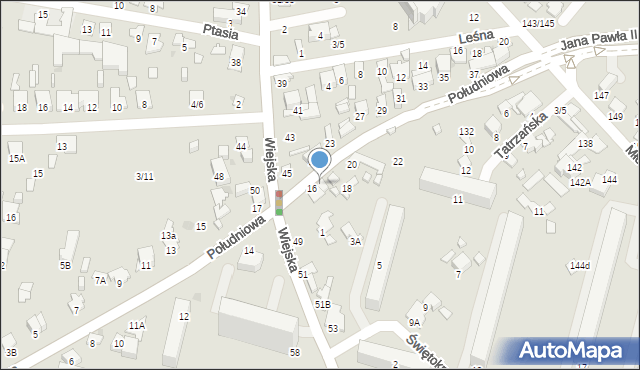 Radom, Południowa, 16A, mapa Radomia