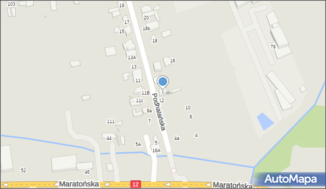 Radom, Podhalańska, 14A, mapa Radomia