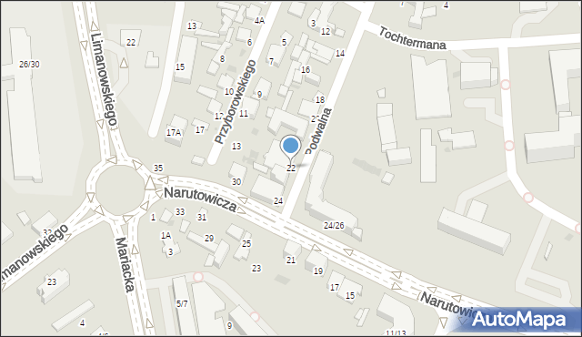 Radom, Podwalna, 22, mapa Radomia