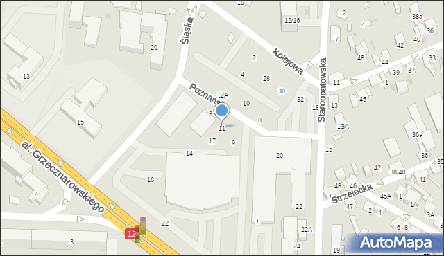 Radom, Poznańska, 11, mapa Radomia