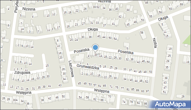 Radom, Poselska, 10, mapa Radomia