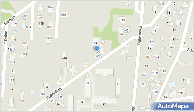 Radom, Pośrednia, 10, mapa Radomia