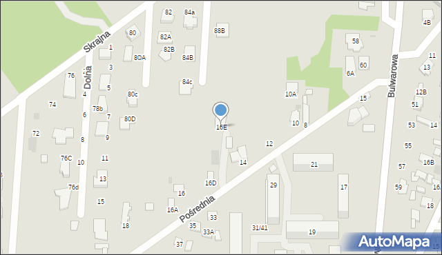 Radom, Pośrednia, 16E, mapa Radomia