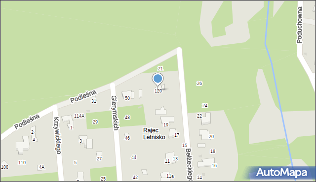 Radom, Podleśna, 120, mapa Radomia