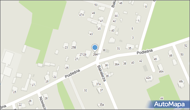 Radom, Podleśna, 29A, mapa Radomia