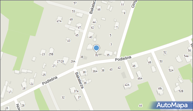 Radom, Podleśna, 31, mapa Radomia