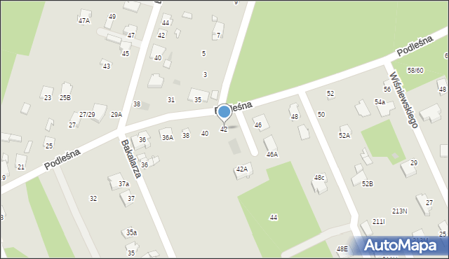 Radom, Podleśna, 42, mapa Radomia