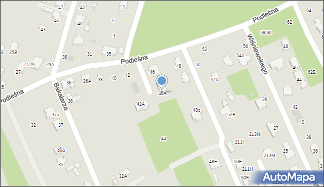 Radom, Podleśna, 46A, mapa Radomia