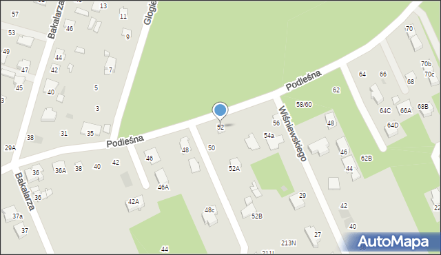Radom, Podleśna, 52, mapa Radomia