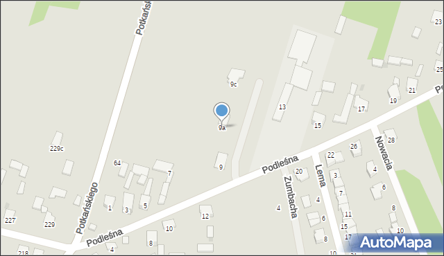 Radom, Podleśna, 9a, mapa Radomia