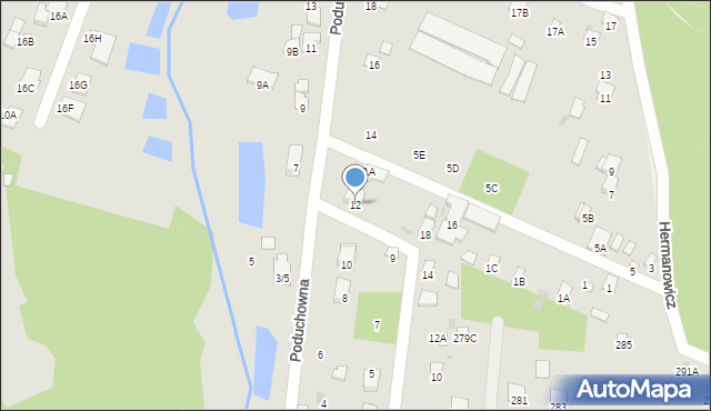 Radom, Poduchowna, 12, mapa Radomia