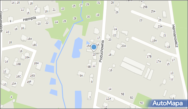 Radom, Poduchowna, 13, mapa Radomia