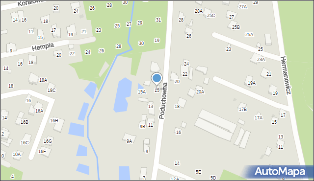 Radom, Poduchowna, 15, mapa Radomia
