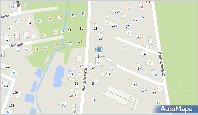 Radom, Poduchowna, 24, mapa Radomia