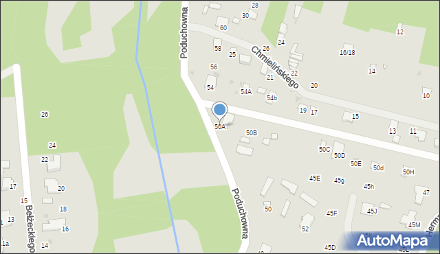 Radom, Poduchowna, 50A, mapa Radomia