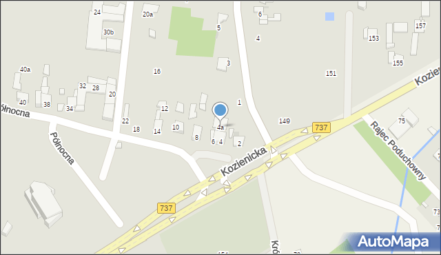 Radom, Północna, 4a, mapa Radomia