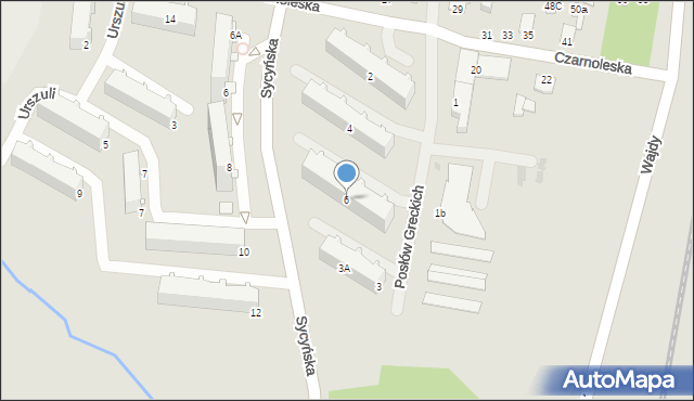Radom, Posłów Greckich, 6, mapa Radomia