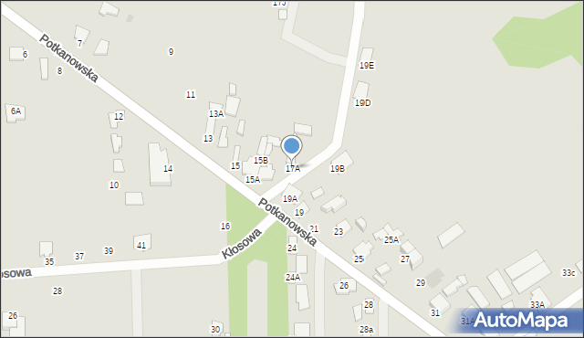 Radom, Potkanowska, 17A, mapa Radomia