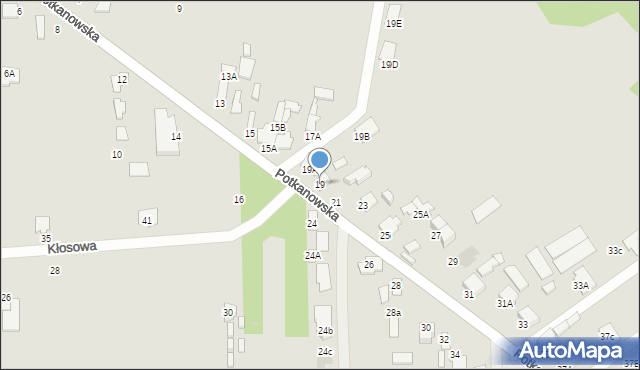 Radom, Potkanowska, 19, mapa Radomia