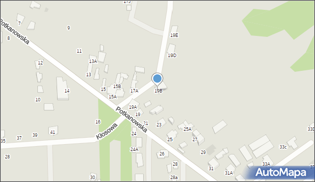 Radom, Potkanowska, 19B, mapa Radomia