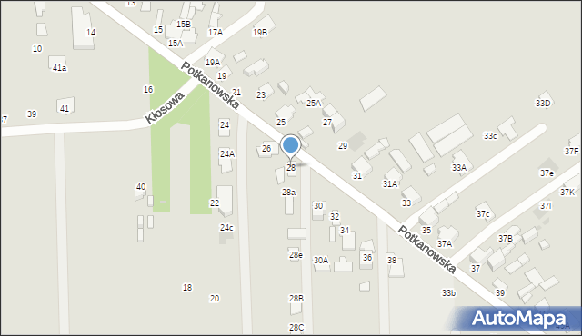 Radom, Potkanowska, 28, mapa Radomia