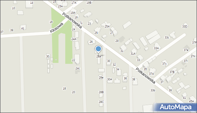 Radom, Potkanowska, 28a, mapa Radomia