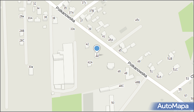 Radom, Potkanowska, 44, mapa Radomia