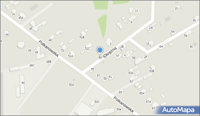 Radom, Potkanowska, 53, mapa Radomia