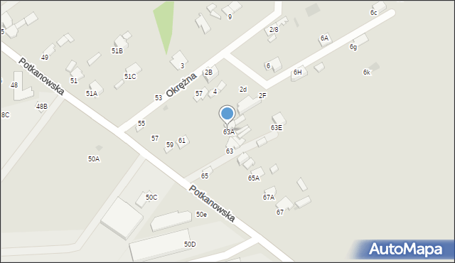 Radom, Potkanowska, 63A, mapa Radomia