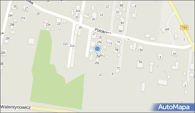 Radom, Potokowa, 15e, mapa Radomia