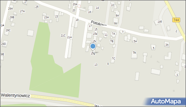 Radom, Potokowa, 15g, mapa Radomia