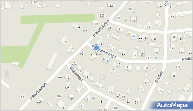 Radomsko, Podkomorzego, 4, mapa Radomsko