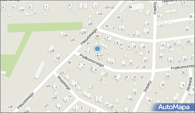 Radomsko, Podkomorzego, 5, mapa Radomsko