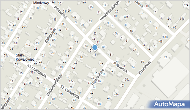 Radomsko, Północna, 3, mapa Radomsko