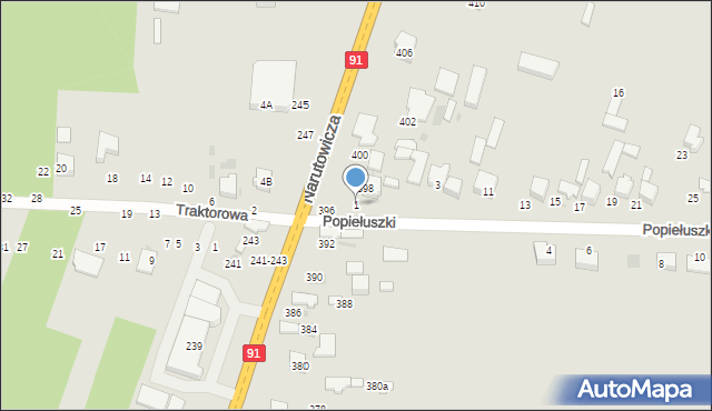 Radomsko, Popiełuszki Jerzego, bł. ks., 1, mapa Radomsko