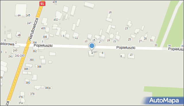 Radomsko, Popiełuszki Jerzego, bł. ks., 4, mapa Radomsko