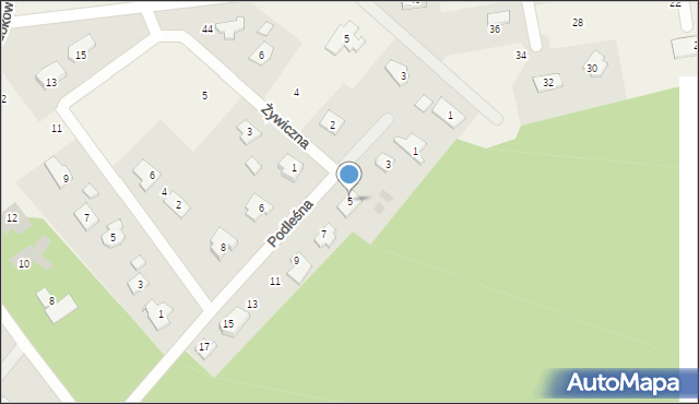 Radonie, Podleśna, 5, mapa Radonie