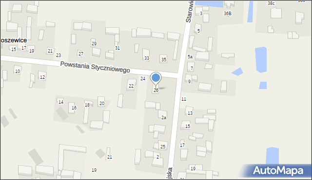 Radoszewice, Powstania Styczniowego, 26, mapa Radoszewice