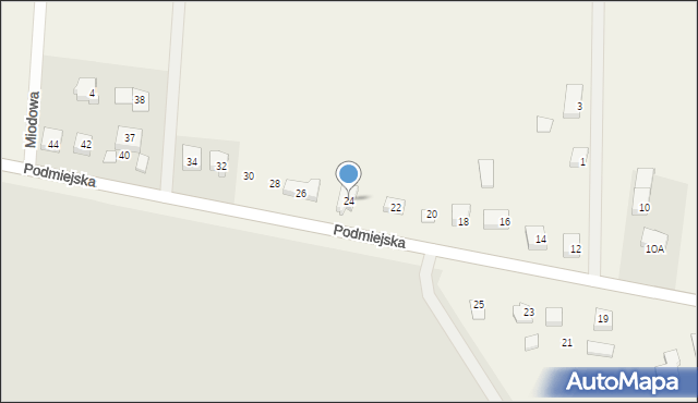 Radunica, Podmiejska, 24, mapa Radunica