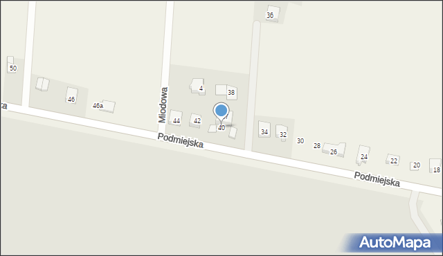 Radunica, Podmiejska, 40, mapa Radunica