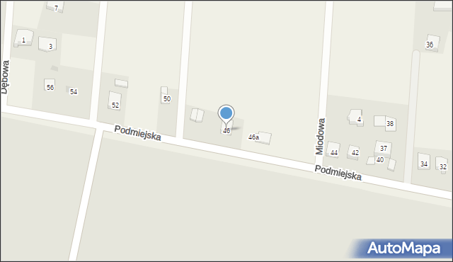 Radunica, Podmiejska, 46, mapa Radunica