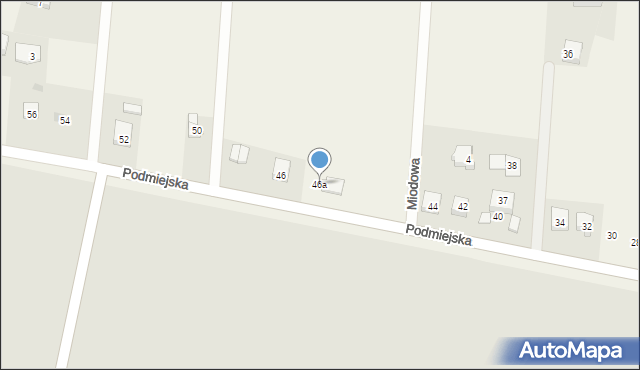 Radunica, Podmiejska, 46a, mapa Radunica