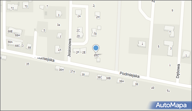 Radunica, Podmiejska, 65C, mapa Radunica