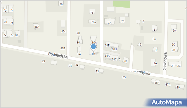 Radunica, Podmiejska, 82, mapa Radunica